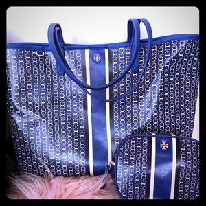 Tory Burch Gemini Tote and Cosmetic bag